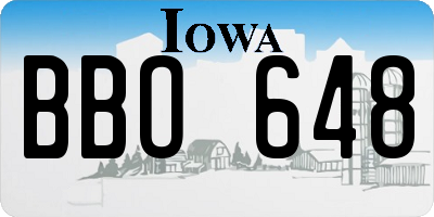 IA license plate BBO648