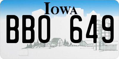 IA license plate BBO649