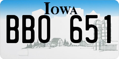 IA license plate BBO651