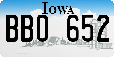 IA license plate BBO652