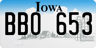IA license plate BBO653