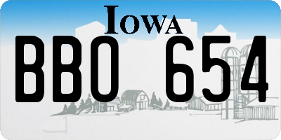 IA license plate BBO654