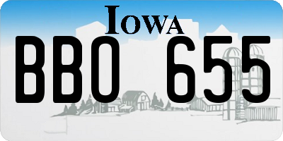 IA license plate BBO655