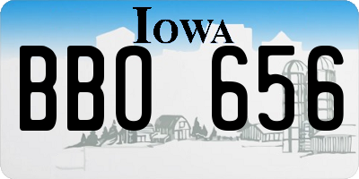 IA license plate BBO656