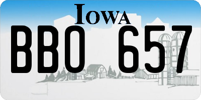 IA license plate BBO657