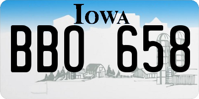 IA license plate BBO658