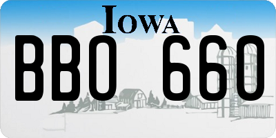IA license plate BBO660