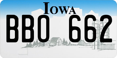 IA license plate BBO662