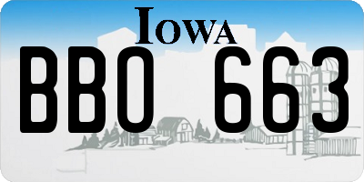 IA license plate BBO663