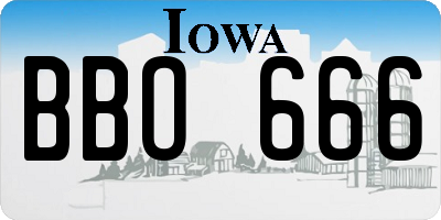 IA license plate BBO666
