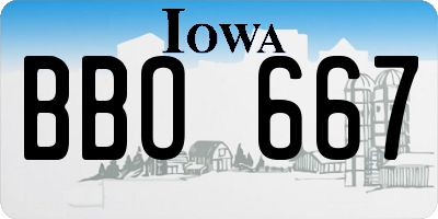 IA license plate BBO667