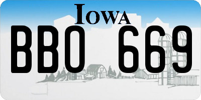 IA license plate BBO669