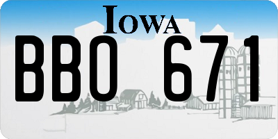 IA license plate BBO671
