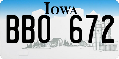IA license plate BBO672