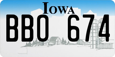 IA license plate BBO674