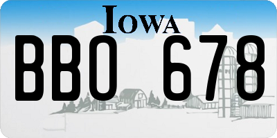 IA license plate BBO678