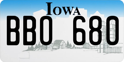 IA license plate BBO680