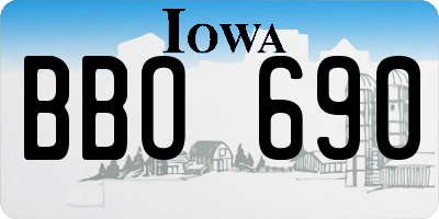 IA license plate BBO690