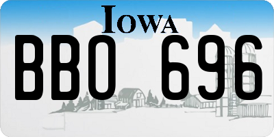 IA license plate BBO696