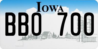 IA license plate BBO700