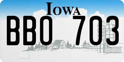 IA license plate BBO703