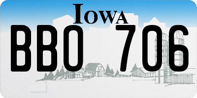 IA license plate BBO706