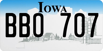 IA license plate BBO707