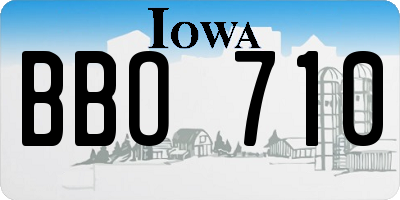 IA license plate BBO710