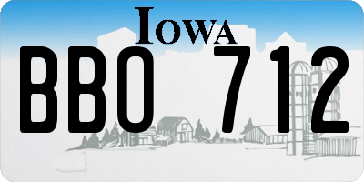IA license plate BBO712