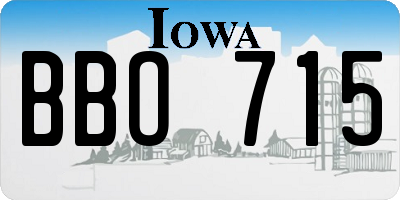 IA license plate BBO715