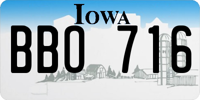 IA license plate BBO716