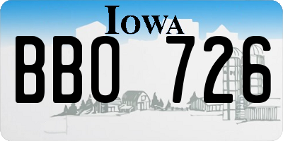 IA license plate BBO726