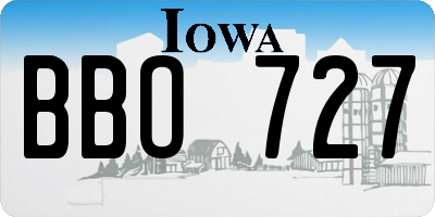 IA license plate BBO727
