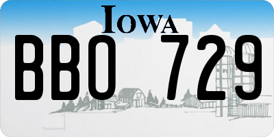 IA license plate BBO729