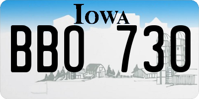 IA license plate BBO730