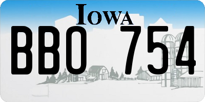 IA license plate BBO754