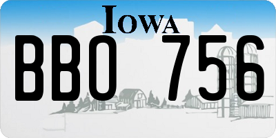 IA license plate BBO756