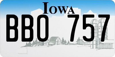 IA license plate BBO757