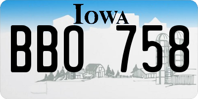 IA license plate BBO758