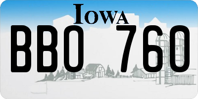 IA license plate BBO760