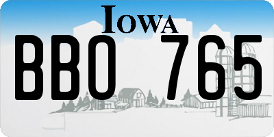 IA license plate BBO765