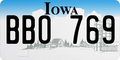 IA license plate BBO769