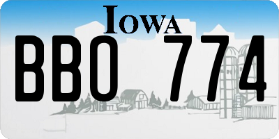 IA license plate BBO774