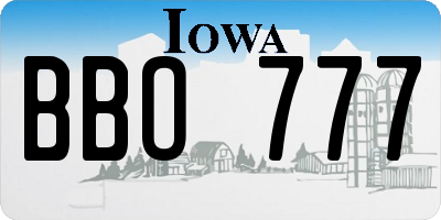 IA license plate BBO777