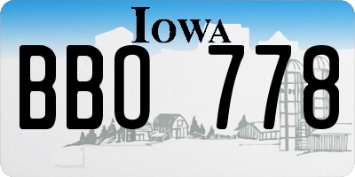 IA license plate BBO778