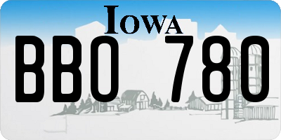 IA license plate BBO780