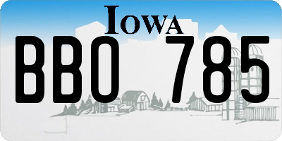 IA license plate BBO785