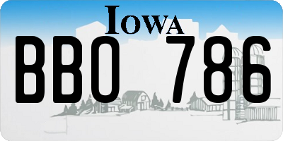 IA license plate BBO786