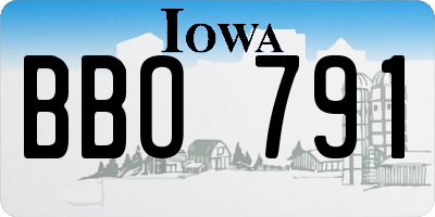 IA license plate BBO791