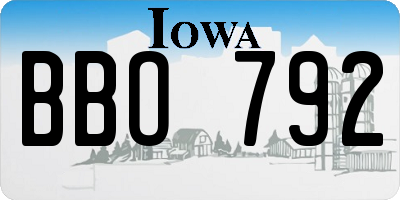 IA license plate BBO792